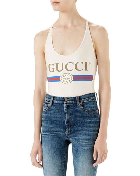 gucci logo print bodysuit|jumpsuit gucci bodysuit.